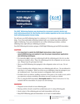 KöR-Night™ Whitening Instructions